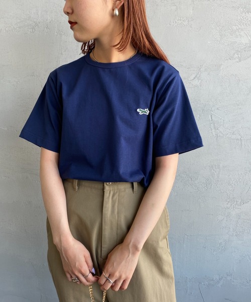 TOWNCRAFT（タウンクラフト）の「[TOWN CRAFT/タウンクラフト・THE FOX/ザフォックス] 別注 ワンポイントロゴ ショートスリーブTシャツ（Tシャツ/カットソー・レディース・グリーン/グレイッシュベージュ/ホワイト/ネイビー/ブラック・L/S/XL/M）」の21枚目の写真