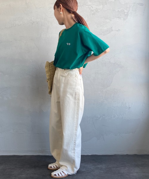 TOWNCRAFT（タウンクラフト）の「[TOWN CRAFT/タウンクラフト・THE FOX/ザフォックス] 別注 ワンポイントロゴ ショートスリーブTシャツ（Tシャツ/カットソー・レディース・グリーン/グレイッシュベージュ/ホワイト/ネイビー/ブラック・L/S/XL/M）」の20枚目の写真
