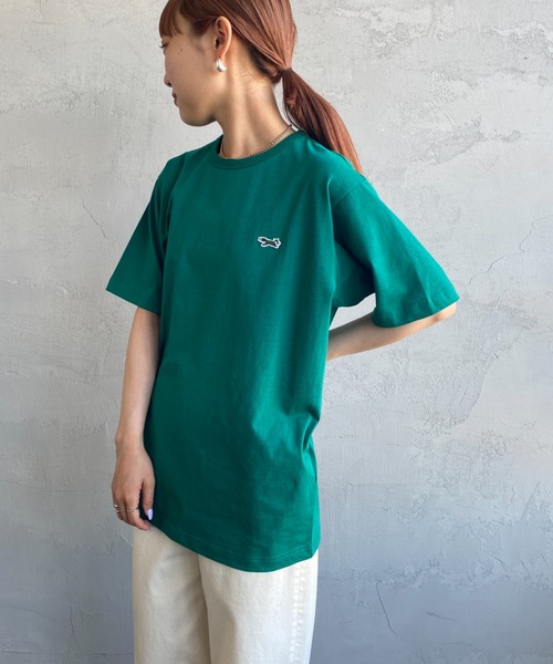 TOWNCRAFT（タウンクラフト）の「[TOWN CRAFT/タウンクラフト・THE FOX/ザフォックス] 別注 ワンポイントロゴ ショートスリーブTシャツ（Tシャツ/カットソー・レディース・グリーン/グレイッシュベージュ/ホワイト/ネイビー/ブラック・L/S/XL/M）」の12枚目の写真