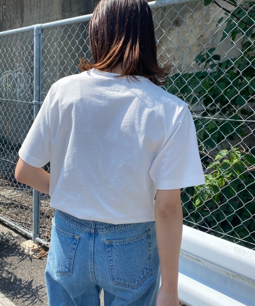 TOWNCRAFT（タウンクラフト）の「[TOWN CRAFT/タウンクラフト・THE FOX/ザフォックス] 別注 ワンポイントロゴ ショートスリーブTシャツ（Tシャツ/カットソー・レディース・グリーン/グレイッシュベージュ/ホワイト/ネイビー/ブラック・L/S/XL/M）」の7枚目の写真