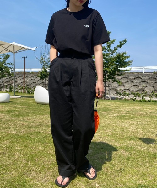 TOWNCRAFT（タウンクラフト）の「[TOWN CRAFT/タウンクラフト・THE FOX/ザフォックス] 別注 ワンポイントロゴ ショートスリーブTシャツ（Tシャツ/カットソー・レディース・グリーン/グレイッシュベージュ/ホワイト/ネイビー/ブラック・L/S/XL/M）」の6枚目の写真