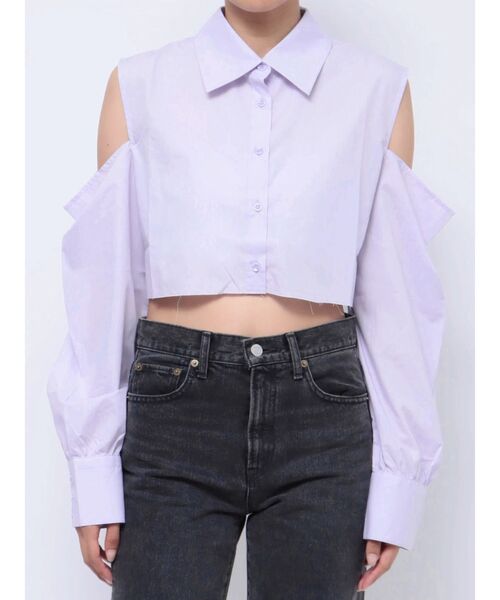 jouetie（ジュエティ）の「オープンショルダータイシャツ（シャツ/ブラウス・レディース・パープル/オフホワイト/ブルー・MEDIUM）」の15枚目の写真