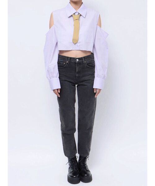 jouetie（ジュエティ）の「オープンショルダータイシャツ（シャツ/ブラウス・レディース・パープル/オフホワイト/ブルー・MEDIUM）」の16枚目の写真