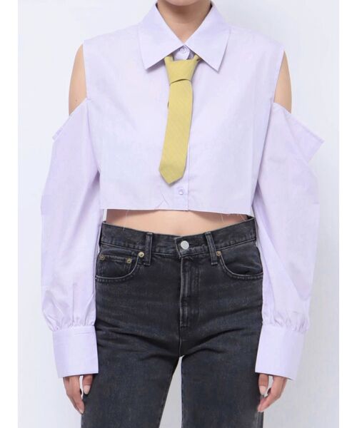 jouetie（ジュエティ）の「オープンショルダータイシャツ（シャツ/ブラウス・レディース・パープル/オフホワイト/ブルー・MEDIUM）」の22枚目の写真