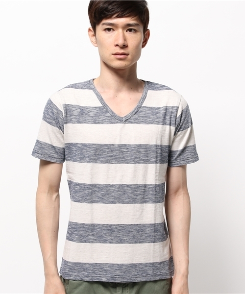 OUTLET(アウトレット)の「【Ciaopanic】太ピッチメクラジマスラブBDS/S(Tシャツ/カットソー・メンズ・グリーン/ネイビー/オレンジ・MEDIUM/LARGE)」の4枚目の写真