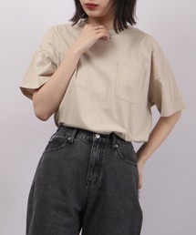 spiritoso ポケット付き Uネック Tシャツ(無地)