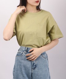 spiritoso ポケット付き Uネック Tシャツ(無地)