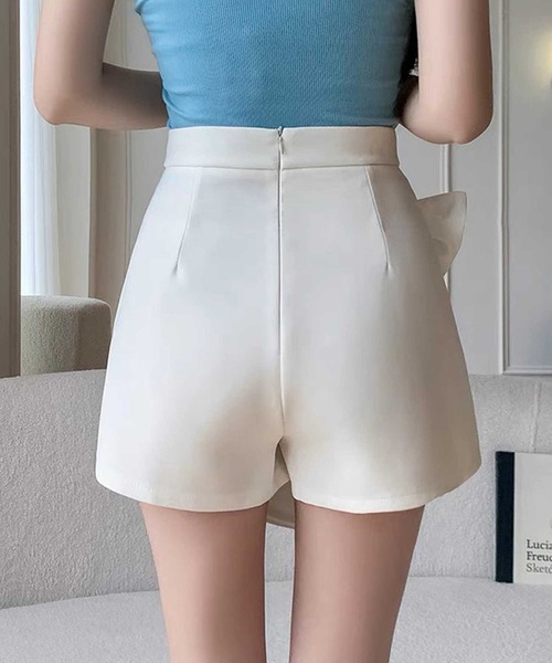 SPIGA（スピーガ）の「ﾗｯﾌﾟｽｶｰﾄ風ﾘﾎﾞﾝｼｮｰﾄﾊﾟﾝﾂ（その他パンツ・レディース・グレー/ブラック/ホワイト・MEDIUM/SMALL）」の5枚目の写真