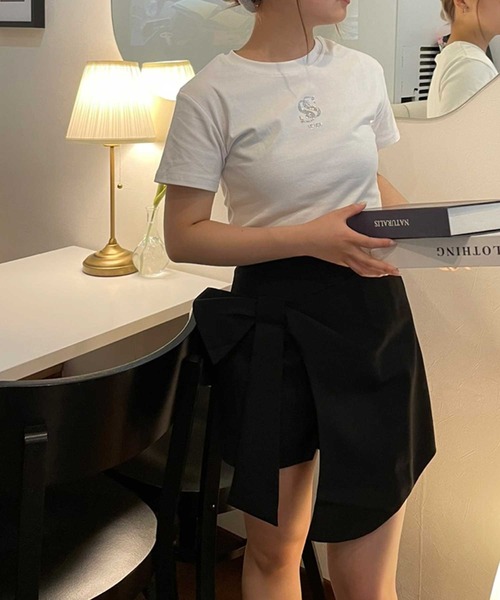 SPIGA（スピーガ）の「ﾗｯﾌﾟｽｶｰﾄ風ﾘﾎﾞﾝｼｮｰﾄﾊﾟﾝﾂ（その他パンツ・レディース・グレー/ブラック/ホワイト・MEDIUM/SMALL）」の17枚目の写真