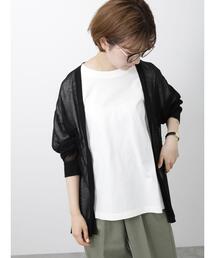 Samansa Mos2 blue | シアートッパーカーディガン(カーディガン/ボレロ)