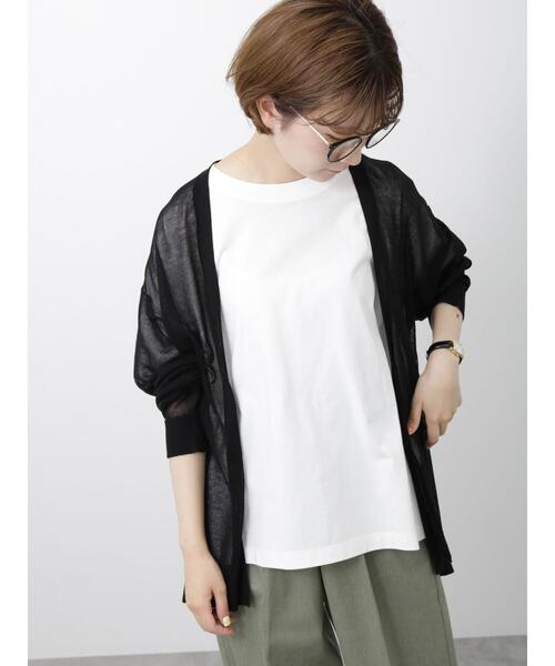 Samansa Mos2 blue（サマンサモスモスブルー）の「シアートッパーカーディガン（カーディガン/ボレロ・レディース・グレー/ブラック/イエロー・F）」の2枚目の写真