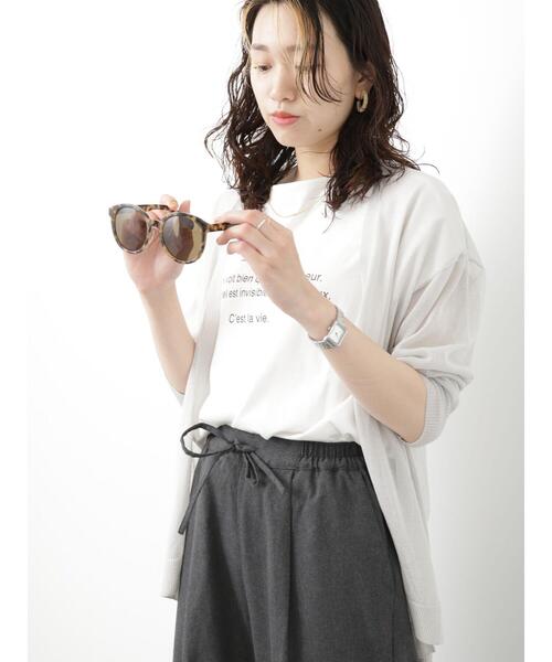 Samansa Mos2 blue（サマンサモスモスブルー）の「シアートッパーカーディガン（カーディガン/ボレロ・レディース・グレー/ブラック/イエロー・F）」の7枚目の写真