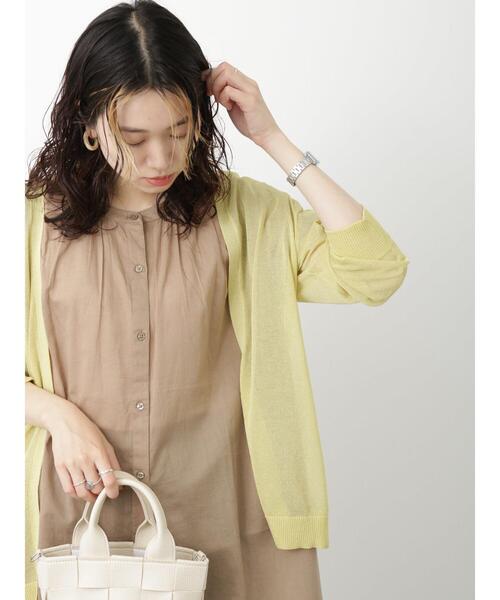 Samansa Mos2 blue（サマンサモスモスブルー）の「シアートッパーカーディガン（カーディガン/ボレロ・レディース・グレー/ブラック/イエロー・F）」の15枚目の写真