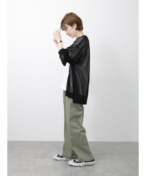 Samansa Mos2 blue（サマンサモスモスブルー）の「シアートッパーカーディガン（カーディガン/ボレロ・レディース・グレー/ブラック/イエロー・F）」の20枚目の写真