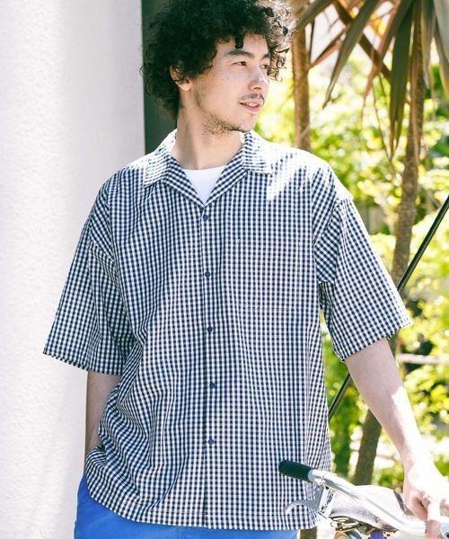 CHARI&CO（チャリアンドコー）の「【CHARI&CO SAFE RIDE for BAYFLOW】チェックシャツ（シャツ/ブラウス・メンズ・ネイビー/グリーン・MEDIUM/LARGE）」の2枚目の写真