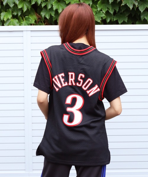 Mitchell&Ness（ミッチェル&ネス）の「Mitchell&Ness/ミッチェル&ネス NBA Swingman 76ers Allen Iverson Road Jersey チームジャージ タンクトップ（タンクトップ・メンズ・ブラック・M/L）」の17枚目の写真