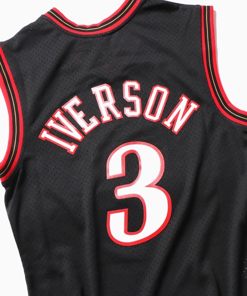 Mitchell&Ness（ミッチェル&ネス）の「Mitchell&Ness/ミッチェル&ネス NBA Swingman 76ers Allen Iverson Road Jersey チームジャージ タンクトップ（タンクトップ・メンズ・ブラック・M/L）」の18枚目の写真