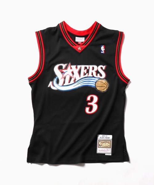 Mitchell&Ness（ミッチェル&ネス）の「Mitchell&Ness/ミッチェル&ネス NBA Swingman 76ers Allen Iverson Road Jersey チームジャージ タンクトップ（タンクトップ・メンズ・ブラック・M/L）」の19枚目の写真