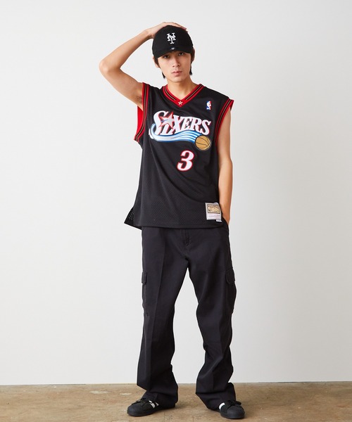 Mitchell&Ness（ミッチェル&ネス）の「Mitchell&Ness/ミッチェル&ネス NBA Swingman 76ers Allen Iverson Road Jersey チームジャージ タンクトップ（タンクトップ・メンズ・ブラック・M/L）」の22枚目の写真