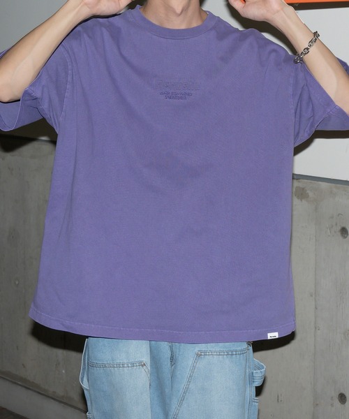Perushu（ペルーシュ）の「立体エンボスデザインピグメントTシャツ（Tシャツ/カットソー・メンズ・パープル/ブラック・MEDIUM/LARGE）」の15枚目の写真