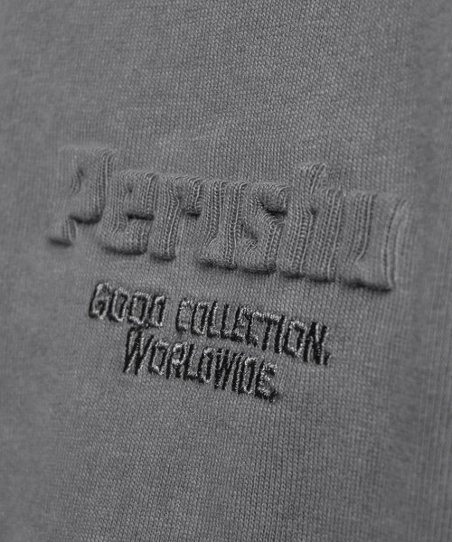 Perushu（ペルーシュ）の「立体エンボスデザインピグメントTシャツ（Tシャツ/カットソー・メンズ・パープル/ブラック・MEDIUM/LARGE）」の10枚目の写真