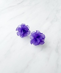 クリアフラワーピアス