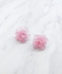 クリアフラワーピアス