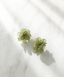 クリアフラワーピアス