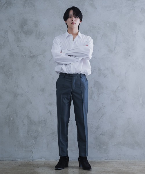 AROUND FLAVA（アラウンドフラバ）の「pleats slacks / プリーツスラックス（スラックス・メンズ・ホワイト/ブラック/チャコールグレー・MEDIUM/SMALL/LARGE）」の4枚目の写真