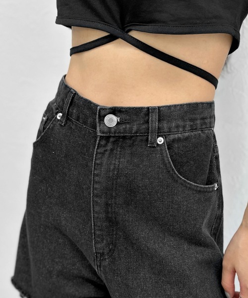 LVEU.(ラブユ.)の「【LVEU.】カットアウトダメージデニム / ボトムス パンツ デニム ワイド ルーズ カットアウト ダメージ カジュアル 色落ち ヴィンテージ インディゴ ブルー ブラック(デニムパンツ・レディース・ブラック/ブルー・FREE)」の14枚目の写真