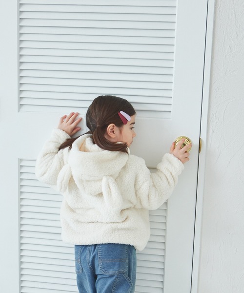 pairmanon（ペアマノン）の「【リンクコーデ】ボア アニマル 耳付き パーカー（パーカー・キッズ・アイボリー/ベージュ系その他/ピンク系その他/ホワイト系その他/ブラック/モカ/ブラック系その他/ベージュ/ブラック系その他2・110/130/90/120/150/100/140）」の11枚目の写真