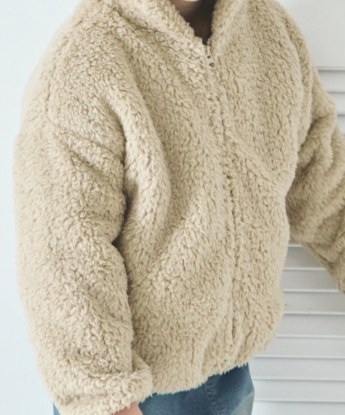 pairmanon（ペアマノン）の「【リンクコーデ】ボア アニマル 耳付き パーカー（パーカー・キッズ・アイボリー/ベージュ系その他/ピンク系その他/ホワイト系その他/ブラック/モカ/ブラック系その他/ベージュ/ブラック系その他2・110/130/90/120/150/100/140）」の19枚目の写真