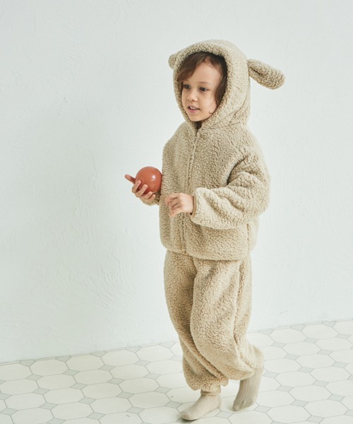 pairmanon（ペアマノン）の「【リンクコーデ】ボア アニマル 耳付き パーカー（パーカー・キッズ・アイボリー/ベージュ系その他/ピンク系その他/ホワイト系その他/ブラック/モカ/ブラック系その他/ベージュ/ブラック系その他2・110/130/90/120/150/100/140）」の21枚目の写真