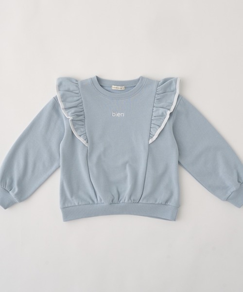 Lycee mine（リセマイン）の「【表コットン毛玉バイバイ】パイピングフリルスウェット（スウェット・キッズ・オートミール/サックスブルー/ピンク/ラベンダー・140cm/150cm/120cm/130cm/100cm/110cm）」の19枚目の写真