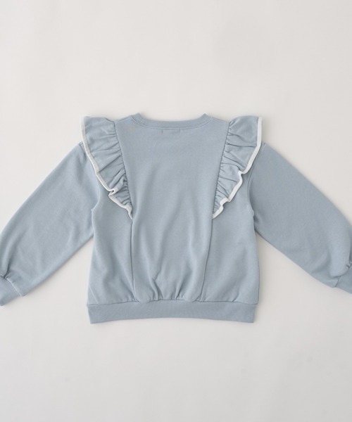 Lycee mine（リセマイン）の「【表コットン毛玉バイバイ】パイピングフリルスウェット（スウェット・キッズ・オートミール/サックスブルー/ピンク/ラベンダー・140cm/150cm/120cm/130cm/100cm/110cm）」の20枚目の写真