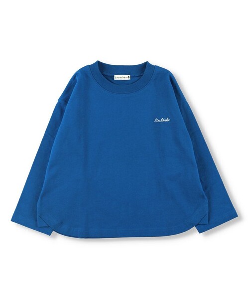 BRANSHES(ブランシェス)の「ワンポイント刺繍長袖Tシャツ_ロンT(Tシャツ/カットソー・キッズ・ブラック/レッド/グリーン/ライトグリーン/ロイヤルブルー/オレンジ/マスタード/アイボリー・120/100/110/140/150/90/130)」の6枚目の写真