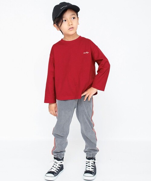 BRANSHES(ブランシェス)の「ワンポイント刺繍長袖Tシャツ_ロンT(Tシャツ/カットソー・キッズ・ブラック/レッド/グリーン/ライトグリーン/ロイヤルブルー/オレンジ/マスタード/アイボリー・120/100/110/140/150/90/130)」の21枚目の写真