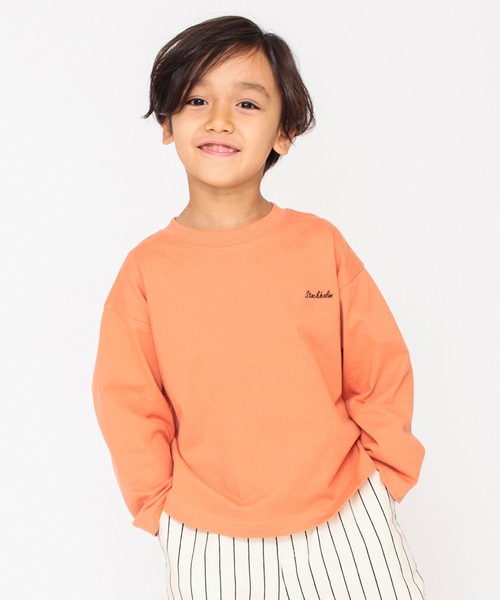 BRANSHES(ブランシェス)の「ワンポイント刺繍長袖Tシャツ_ロンT(Tシャツ/カットソー・キッズ・ブラック/レッド/グリーン/ライトグリーン/ロイヤルブルー/オレンジ/マスタード/アイボリー・120/100/110/140/150/90/130)」の8枚目の写真