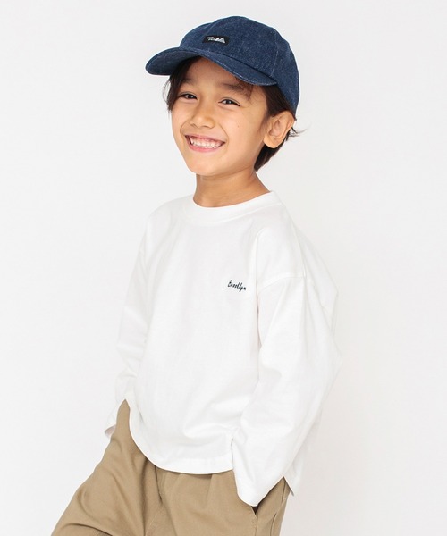 BRANSHES(ブランシェス)の「ワンポイント刺繍長袖Tシャツ_ロンT(Tシャツ/カットソー・キッズ・ブラック/レッド/グリーン/ライトグリーン/ロイヤルブルー/オレンジ/マスタード/アイボリー・120/100/110/140/150/90/130)」の2枚目の写真