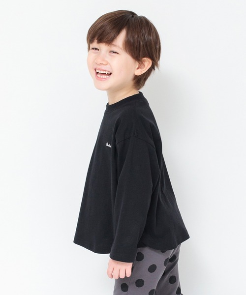 BRANSHES(ブランシェス)の「ワンポイント刺繍長袖Tシャツ_ロンT(Tシャツ/カットソー・キッズ・ブラック/レッド/グリーン/ライトグリーン/ロイヤルブルー/オレンジ/マスタード/アイボリー・120/100/110/140/150/90/130)」の3枚目の写真