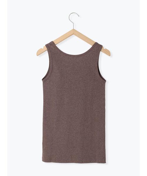 Samansa Mos2（サマンサ モスモス）の「テレコノースリーブカットソー（タンクトップ・レディース・ブラウン/ベージュ/チャコールグレー・F）」の6枚目の写真