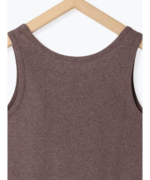 Samansa Mos2（サマンサ モスモス）の「テレコノースリーブカットソー（タンクトップ・レディース・ブラウン/ベージュ/チャコールグレー・F）」の7枚目の写真