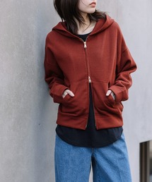 ダブルフェイスニットリブジップパーカー