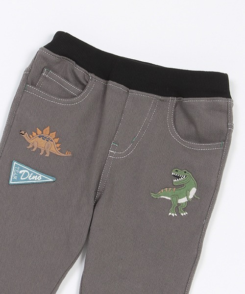 kladskap（クレードスコープ）の「恐竜刺しゅうロング丈ストレートパンツ（スウェットパンツ・キッズ・ネイビー/グレー・120cm/110cm/130cm/90cm/80ｃｍ/100cm）」の4枚目の写真