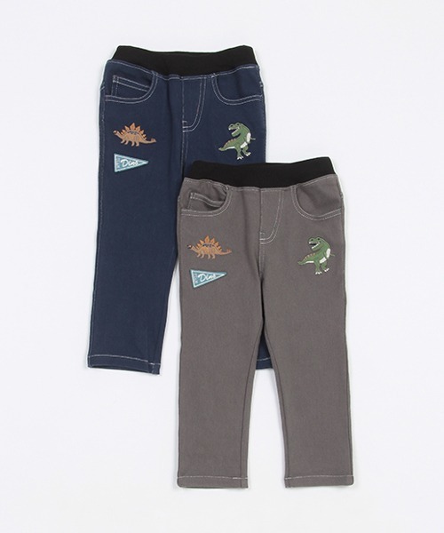 kladskap（クレードスコープ）の「恐竜刺しゅうロング丈ストレートパンツ（スウェットパンツ・キッズ・ネイビー/グレー・120cm/110cm/130cm/90cm/80ｃｍ/100cm）」の12枚目の写真