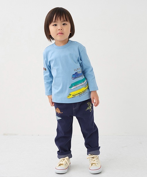 kladskap（クレードスコープ）の「恐竜刺しゅうロング丈ストレートパンツ（スウェットパンツ・キッズ・ネイビー/グレー・120cm/110cm/130cm/90cm/80ｃｍ/100cm）」の17枚目の写真