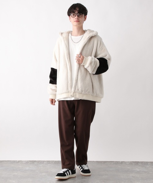 RAGEBLUE（レイジブルー）の「Smooth fake fur stand hood blouson/スムースフェイクファースタンドフードブルゾン（ブルゾン・メンズ・ホワイト系/ブラック×ホワイト/ブラック系その他/グレー系・MEDIUM/LARGE）」の7枚目の写真