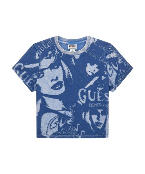 Guess（ゲス）の「GUESS Originals Classic Baby Tee（Tシャツ/カットソー・レディース・ブルー・X-SMALL/SMALL/MEDIUM）」の7枚目の写真