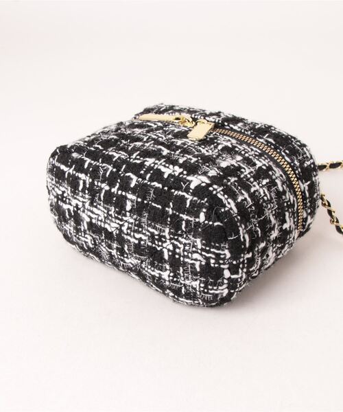 clear（クリア）の「×ツイードバニティバッグ（ショルダーバッグ・レディース・マルチ/ブラック/オフホワイト・F）」の5枚目の写真