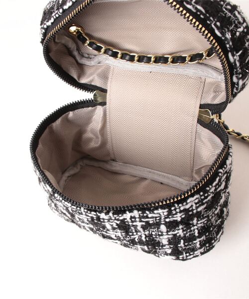 clear（クリア）の「×ツイードバニティバッグ（ショルダーバッグ・レディース・マルチ/ブラック/オフホワイト・F）」の6枚目の写真